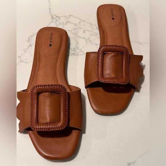 Birdies Putyin Women's Cognac Slide Sandals - Picture 3 of 9